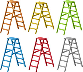 Ladders in six different colors vector