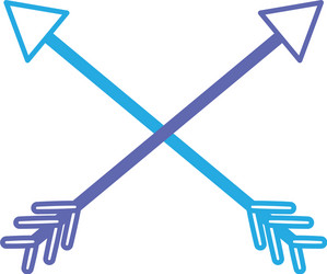 line arrows in cross with pointer design vector image