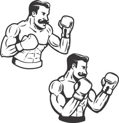 Retro Boxer Set Vector Image