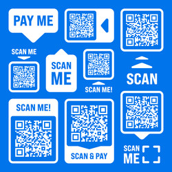 scan me qr code sticker with text online payment vector image