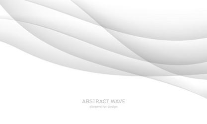 abstract white background with smooth gray lines vector image