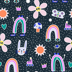 Charming Pin & Patch Pattern vector image