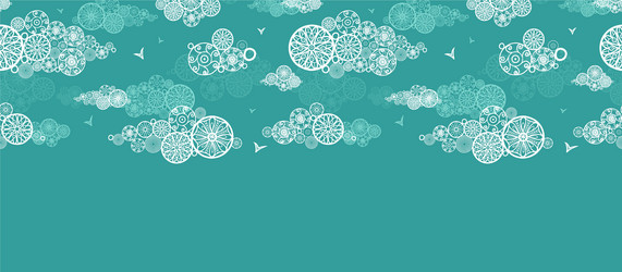 doodle clouds abstract horizontal seamless pattern vector image