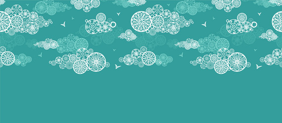 doodle clouds abstract horizontal seamless pattern vector