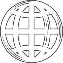 globe map world spherical rounded object icon vector image