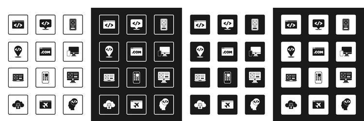 set ui or ux design front end development vector image