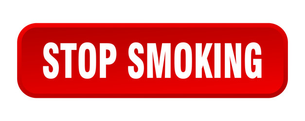 stop smoking button square 3d push vector image
