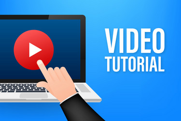 video tutorials icon concept study and learning vector image