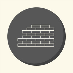 Brickwork round linear icon vector