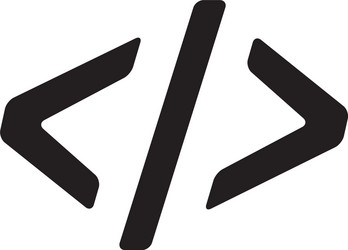 code icon in flat style for apps ui websites vector image