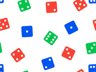 dice seamless pattern green red and blue craps vector image