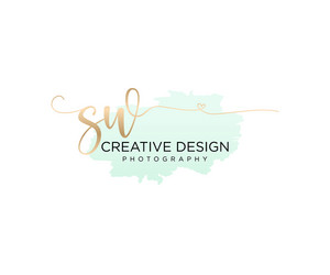 Elegant Initial Sw Logo - Brush Script vector image