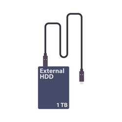 external hard disk drive flat clean icon design vector image