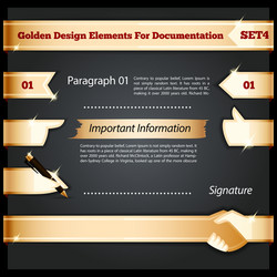 golden design elements for documentation set4 vector