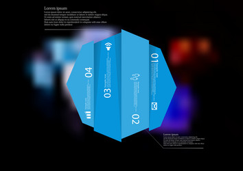infographic template with octagon vertically vector image