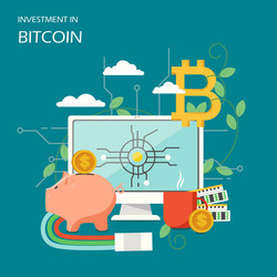 Investment in bitcoin concept flat vector