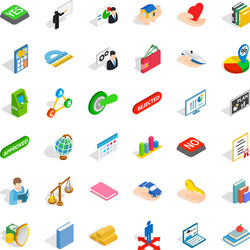 Law icons set isometric style vector