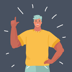 Man with Upward Index Finger Gesture vector image