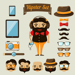 Nerd Boy Character Elements vector image