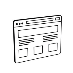 outline of a website interface showing content vector image
