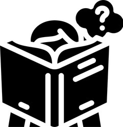 Reading self study glyph icon vector