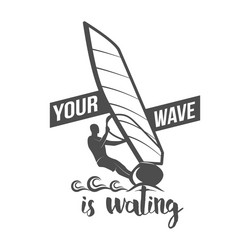 Windsurfing Badge & Logo Elements Vector Image
