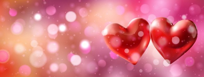 abstract bokeh background with hearts vector image