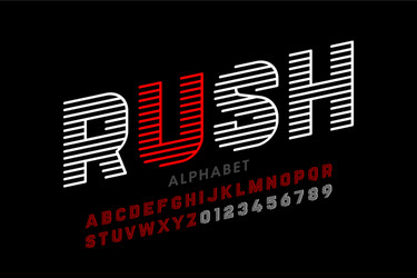 Dynamic Speed Font - Linear Alphabet vector image