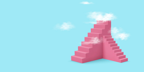 Ladder to cloud editable template vector