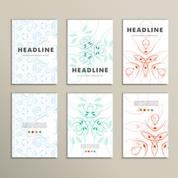 set with abstract pattern vector image
