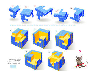 3D Logic Puzzle - Find the Missing Piece vector image