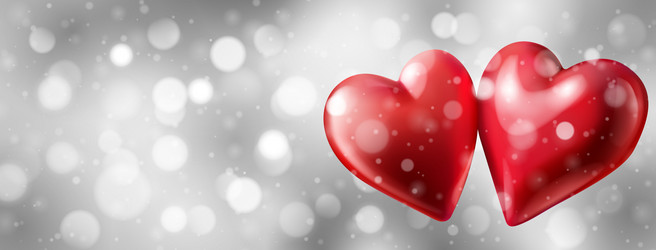 abstract bokeh background with hearts vector image