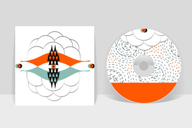 cd cover design template abstract linear pattern vector image