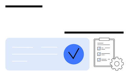 checklist with gear and check symbol for task vector image