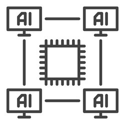 computers with ai chip artificial intelligence vector image