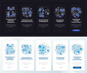 csr matters dark and light onboarding mobile app vector image