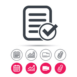 file selected icon document page with check vector image