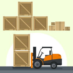 Flat loading boxes vector