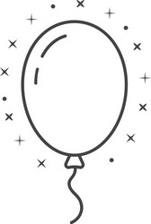 fun with thin line balloon icon vector