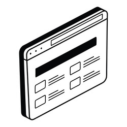 isometric view of a modern browser window design vector image