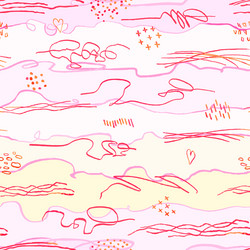 seamless pattern with hand drawn abstract lines vector image