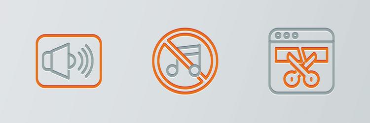 set line video recorder or editor speaker volume vector image