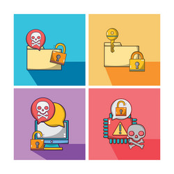 set of meltdown and spectre icons vector