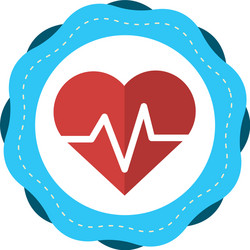 Sticker heartbeat cardio vital sign vector