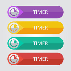 flat buttons timer vector image