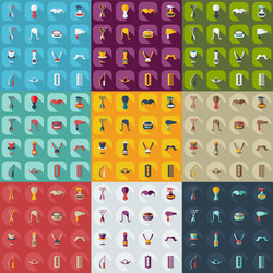 flat concept set modern design with shadow style vector image