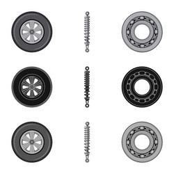 isolated object of auto and part sign collection vector image