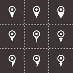 map pointer icon set vector image