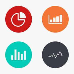 modern graph colorful icons set vector