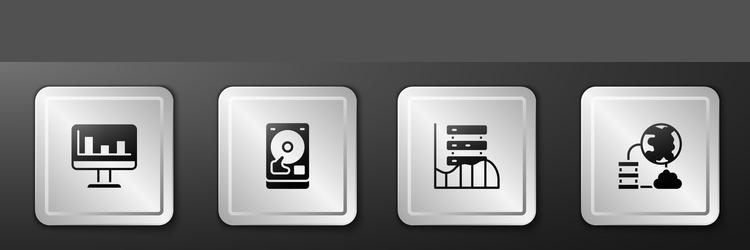 set monitor with graph chart hard disk drive hdd vector image